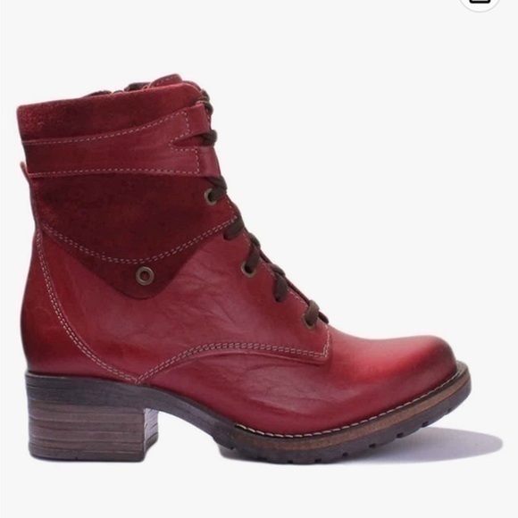 Dromedaris Women's Kara Combat Lace-up Comfort Boot with Inside Zip - Picture 7 of 14